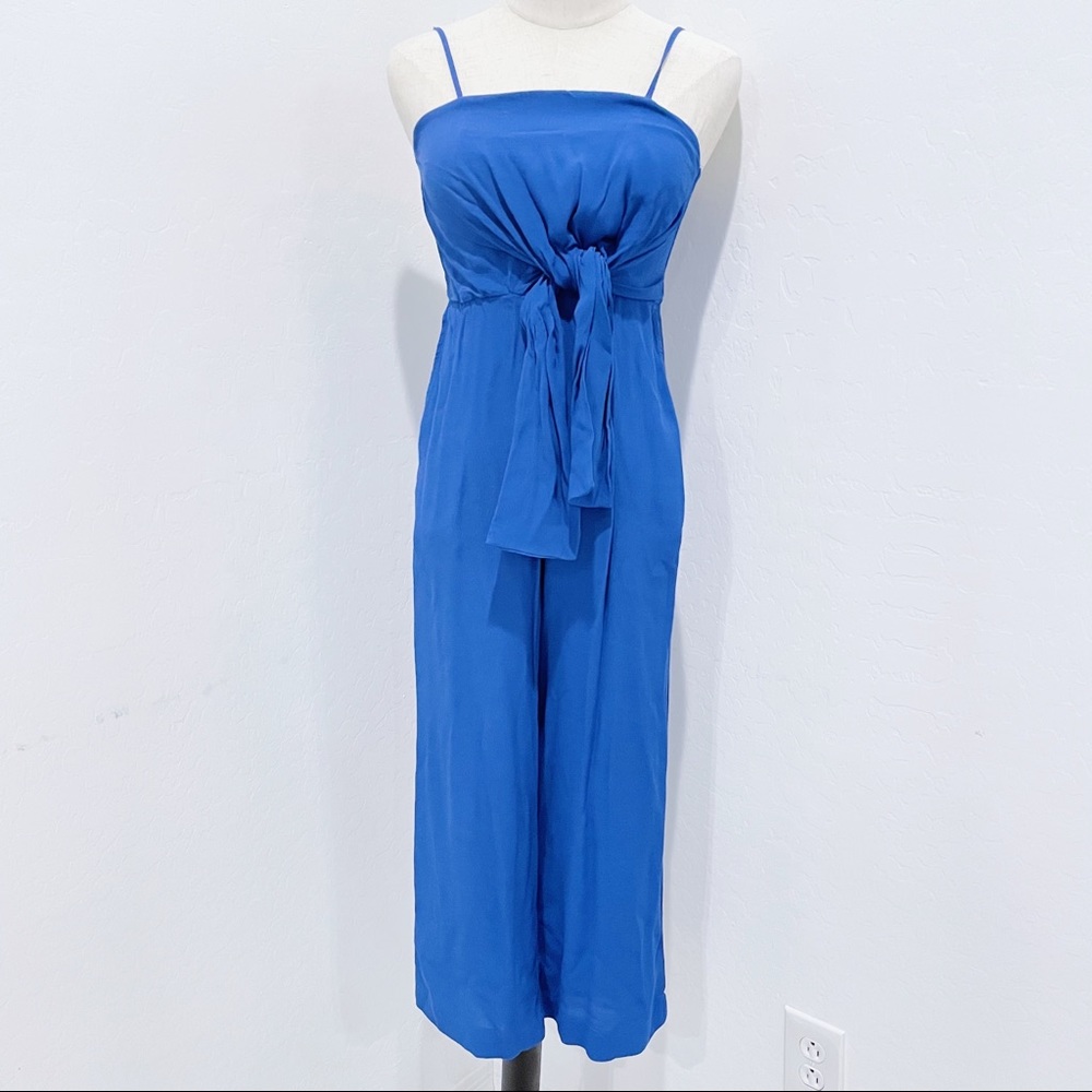 Abercrombie & Fitch Blue Jumpsuit Front Tie Size XXSP Petite